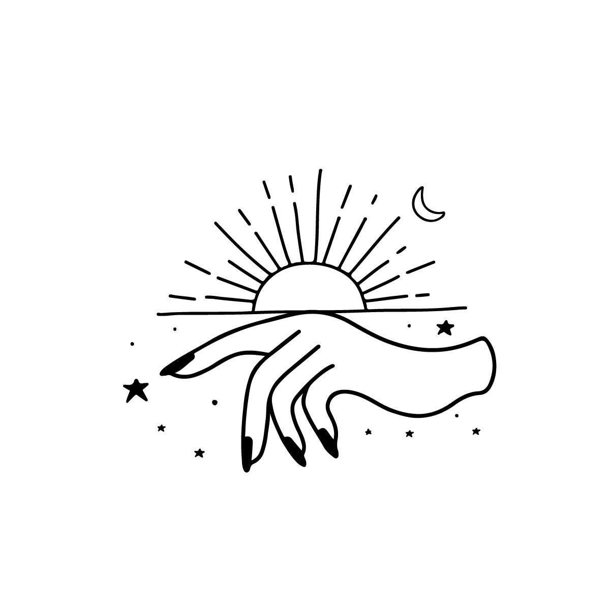 Reaching out hands temporary tattoo