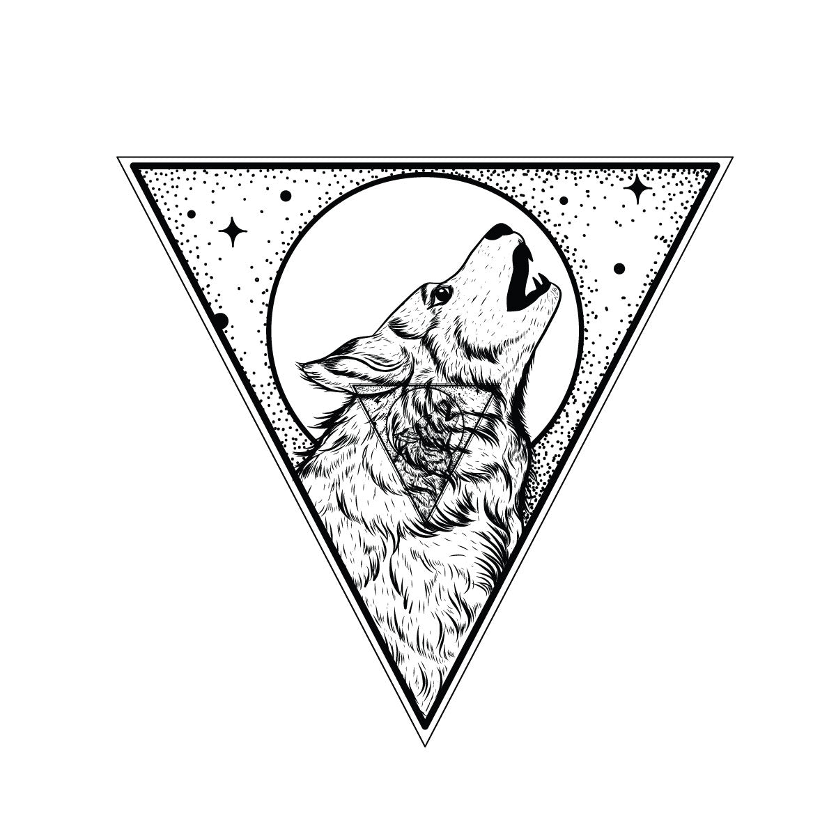 Wolf temporary tattoo