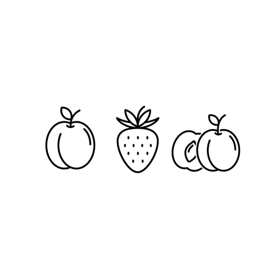 Peach and strawberry temporary tattoo