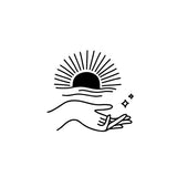 Hand with sun ray temporary tattoo