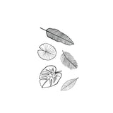 Feathers and leaves temporary tattoo