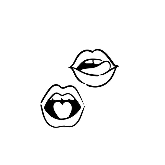 Two lips temporary tattoo