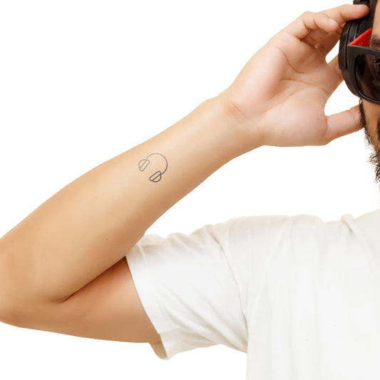 Headphone music temporary tattoo