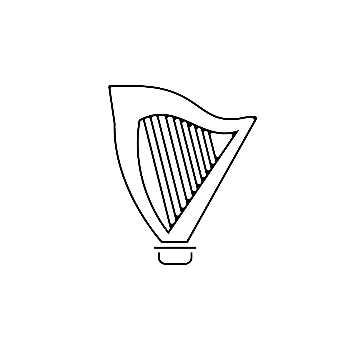 Harp temporary tattoo