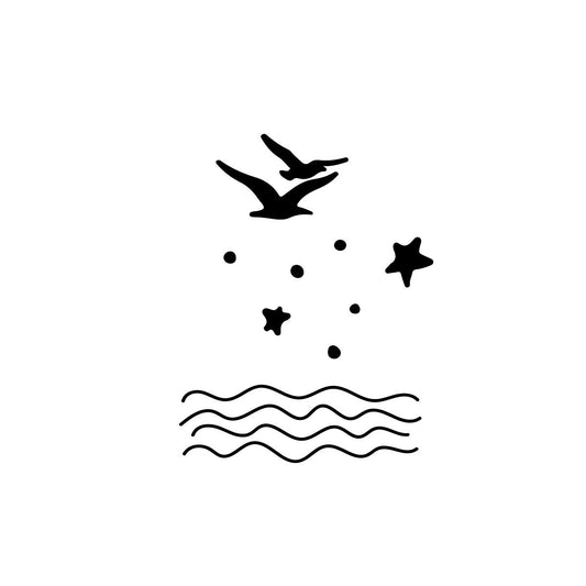 Flying birds temporary tattoo