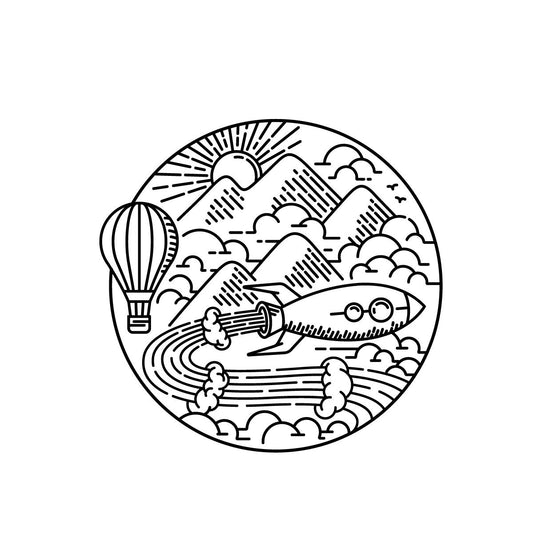 Mount ballon temporary tattoo