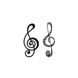 Music key notes temporary tattoo
