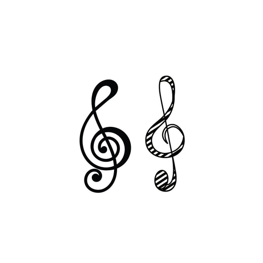 Music key notes temporary tattoo