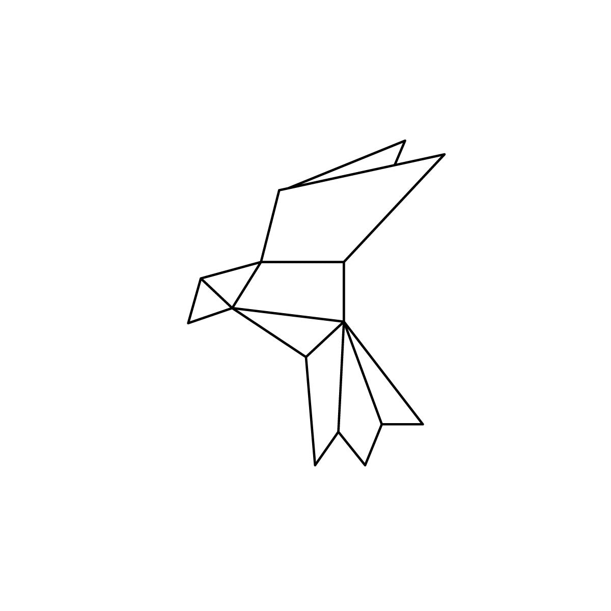 Paper bird temporary tattoo