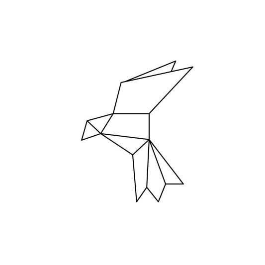 Paper bird temporary tattoo