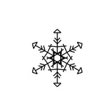 Single snow flake temporary tattoo