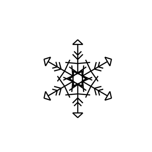 Single snow flake temporary tattoo