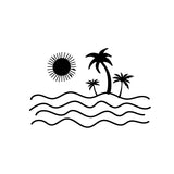 Sunny ocean palms temporary tattoo