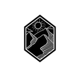 Sunny mountain temporary tattoo