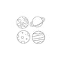 Four planets temporary tattoo