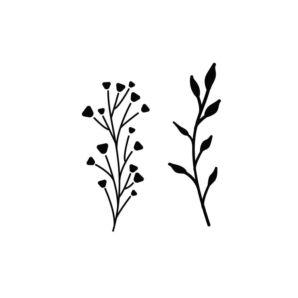 Tulip and leaf temporary tattoo